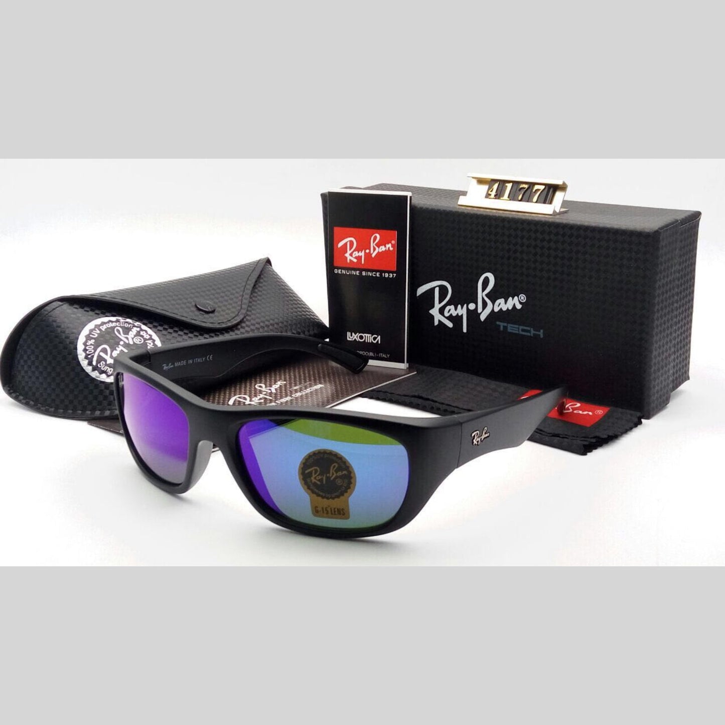 RAY-BAN Blue & Black 4177 Sports Riding Wear Men's Sunglass.